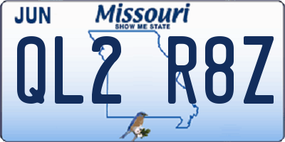 MO license plate QL2R8Z