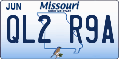 MO license plate QL2R9A