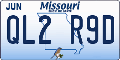 MO license plate QL2R9D