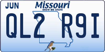 MO license plate QL2R9I