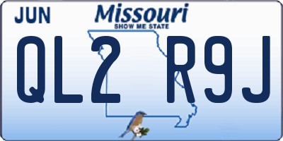 MO license plate QL2R9J