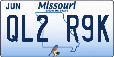 MO license plate QL2R9K