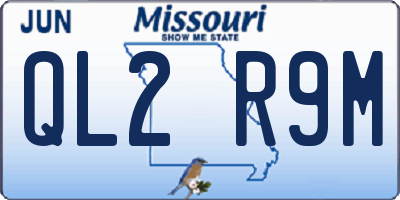 MO license plate QL2R9M