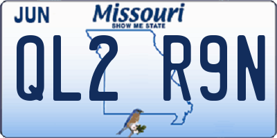 MO license plate QL2R9N