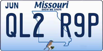 MO license plate QL2R9P