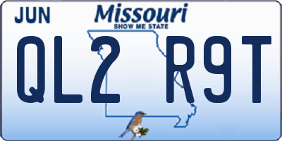 MO license plate QL2R9T