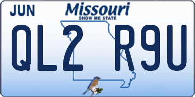 MO license plate QL2R9U