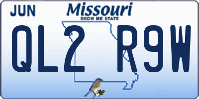 MO license plate QL2R9W