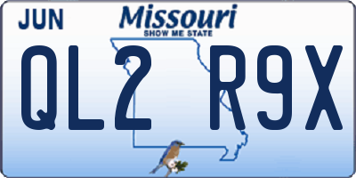 MO license plate QL2R9X