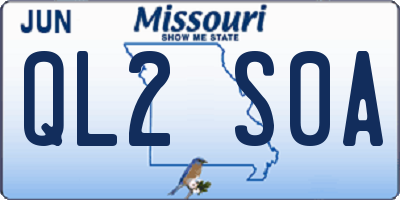 MO license plate QL2S0A