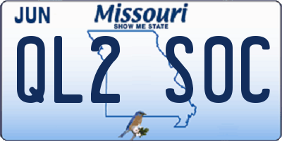 MO license plate QL2S0C