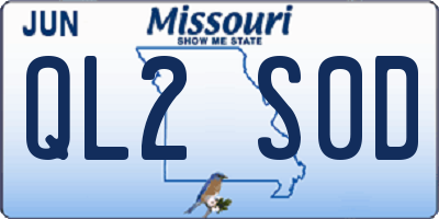 MO license plate QL2S0D