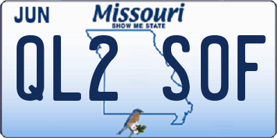 MO license plate QL2S0F