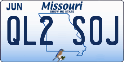 MO license plate QL2S0J