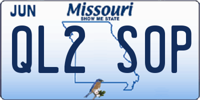 MO license plate QL2S0P
