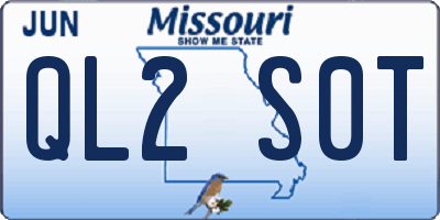 MO license plate QL2S0T