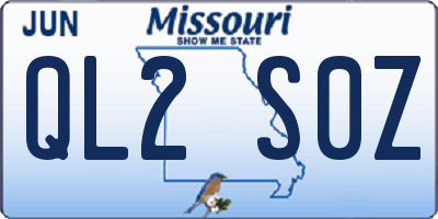 MO license plate QL2S0Z