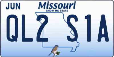 MO license plate QL2S1A