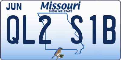 MO license plate QL2S1B