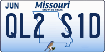 MO license plate QL2S1D