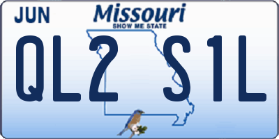 MO license plate QL2S1L