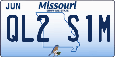MO license plate QL2S1M
