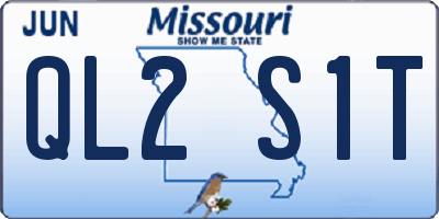 MO license plate QL2S1T