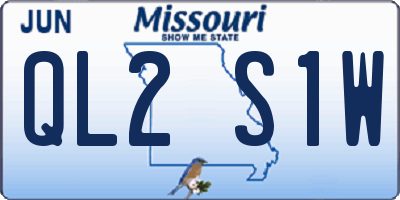 MO license plate QL2S1W