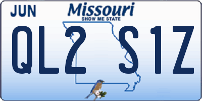 MO license plate QL2S1Z