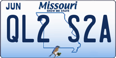 MO license plate QL2S2A