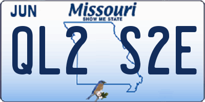 MO license plate QL2S2E