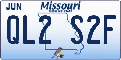 MO license plate QL2S2F