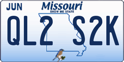 MO license plate QL2S2K