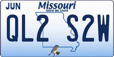 MO license plate QL2S2W