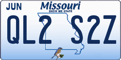MO license plate QL2S2Z