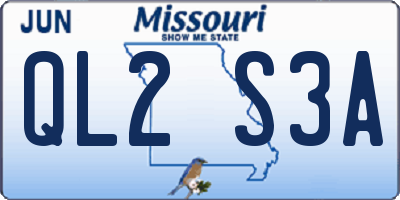 MO license plate QL2S3A