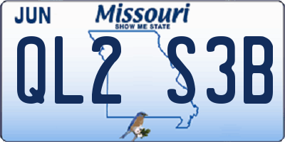 MO license plate QL2S3B