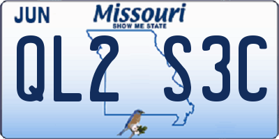 MO license plate QL2S3C
