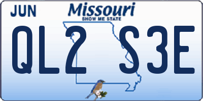 MO license plate QL2S3E