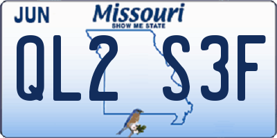 MO license plate QL2S3F