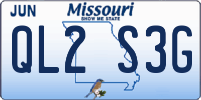 MO license plate QL2S3G