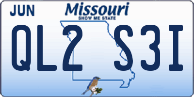 MO license plate QL2S3I