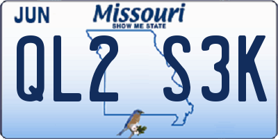 MO license plate QL2S3K