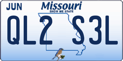 MO license plate QL2S3L