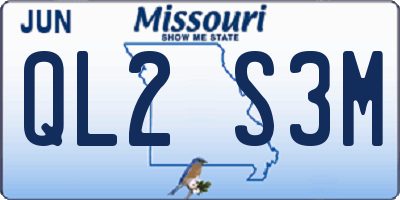 MO license plate QL2S3M