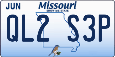 MO license plate QL2S3P