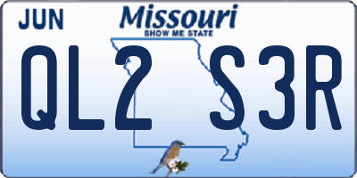 MO license plate QL2S3R