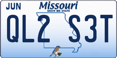 MO license plate QL2S3T