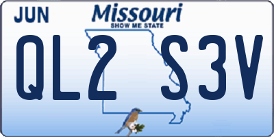 MO license plate QL2S3V