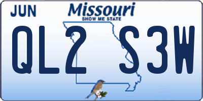 MO license plate QL2S3W